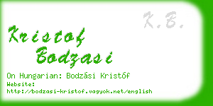 kristof bodzasi business card